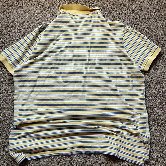 Polo Ralph Lauren Shirt Mens Big Xxl Yellow Striped Polo Golf Preppy Casual - Picture 6 of 6